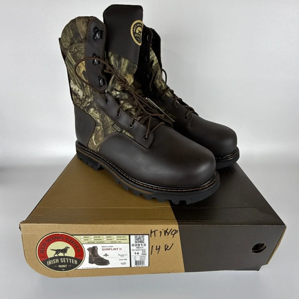 Irish Setter Gunflint II 2813 Mens Hunting Boots 1000g‎ Insulated 14 EE Camo